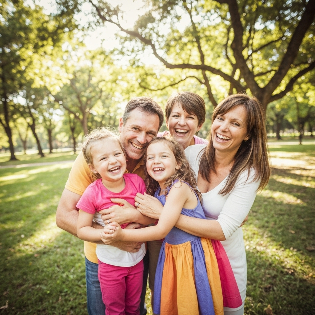 Familia compartiendo un momento juntos